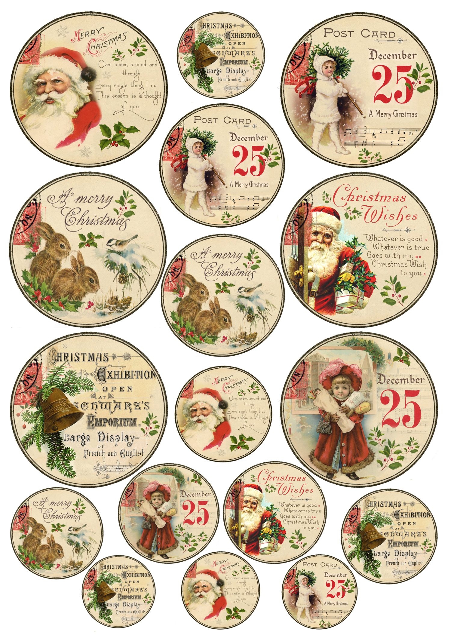 Free Vintage Printables Christmas Dev onallcylinders