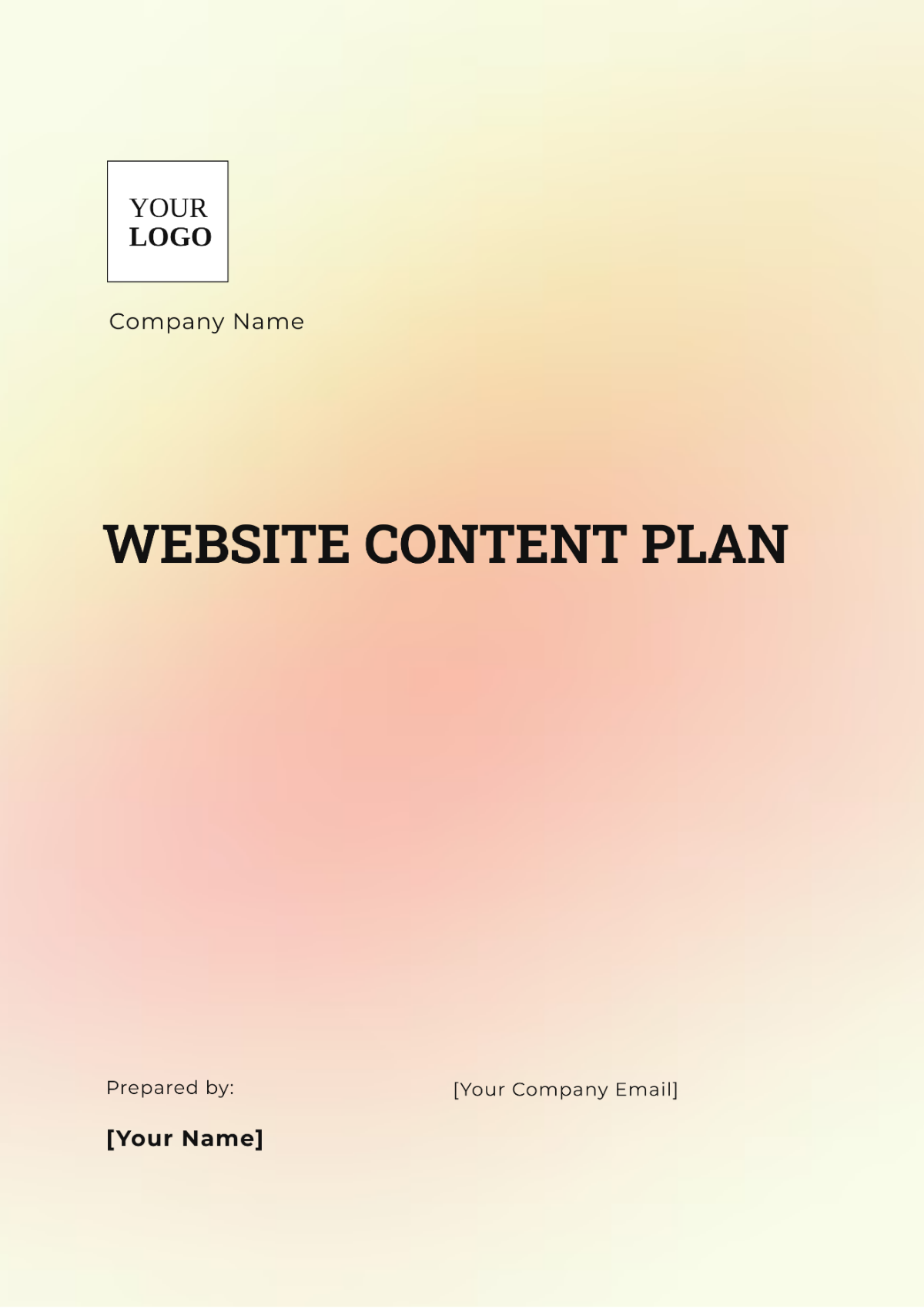 website content plan template