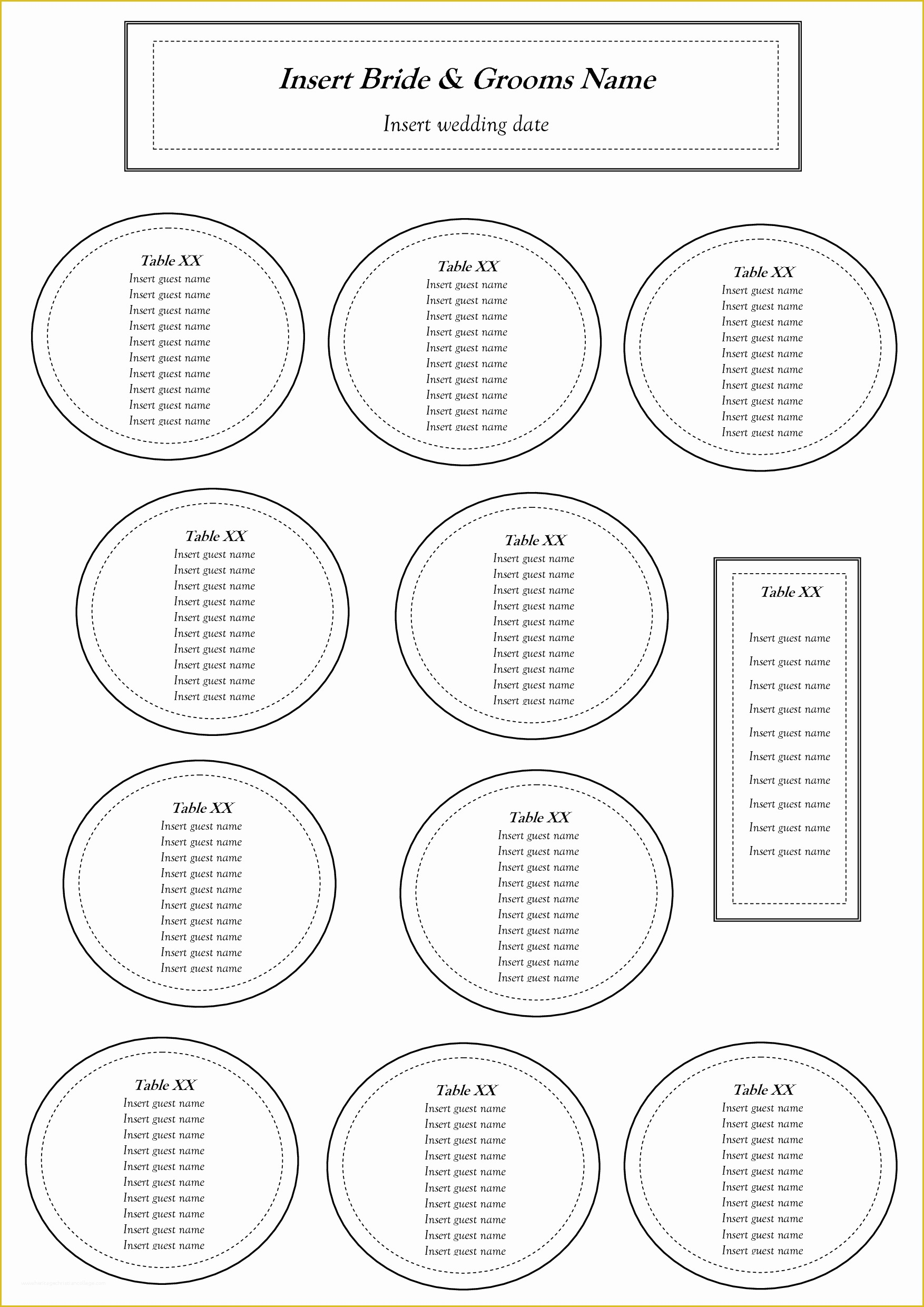 wedding seating plan template excel