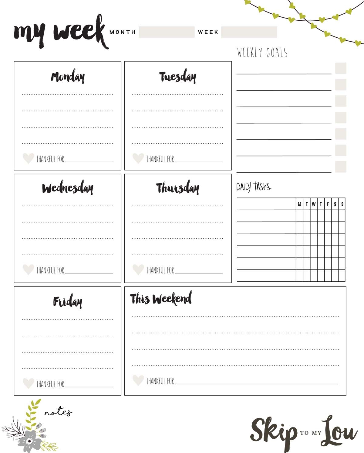 Free Weekly Planner Printable Pages Free Templates Printable