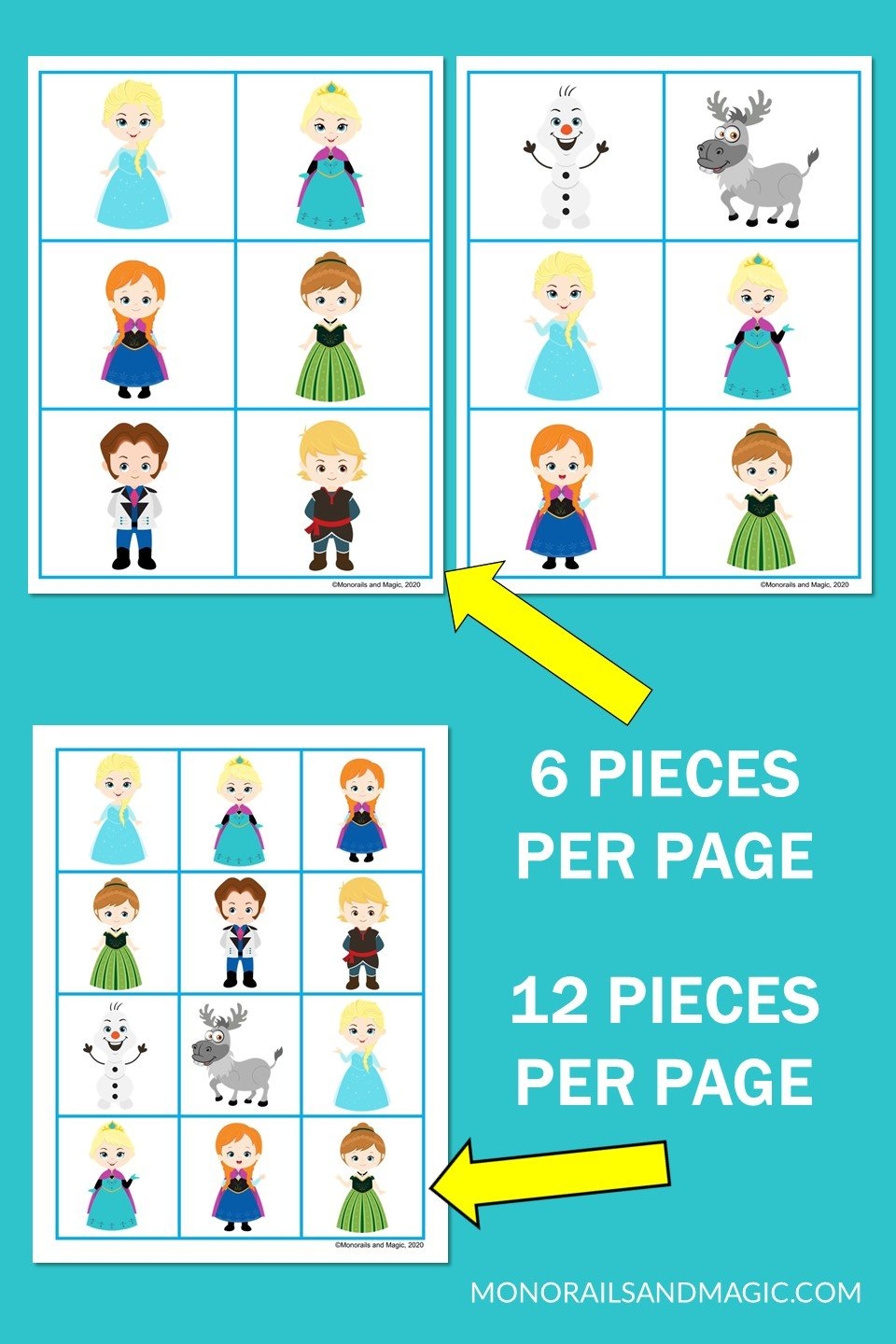 Frozen Memory Game Free Printable Monorails And Magic