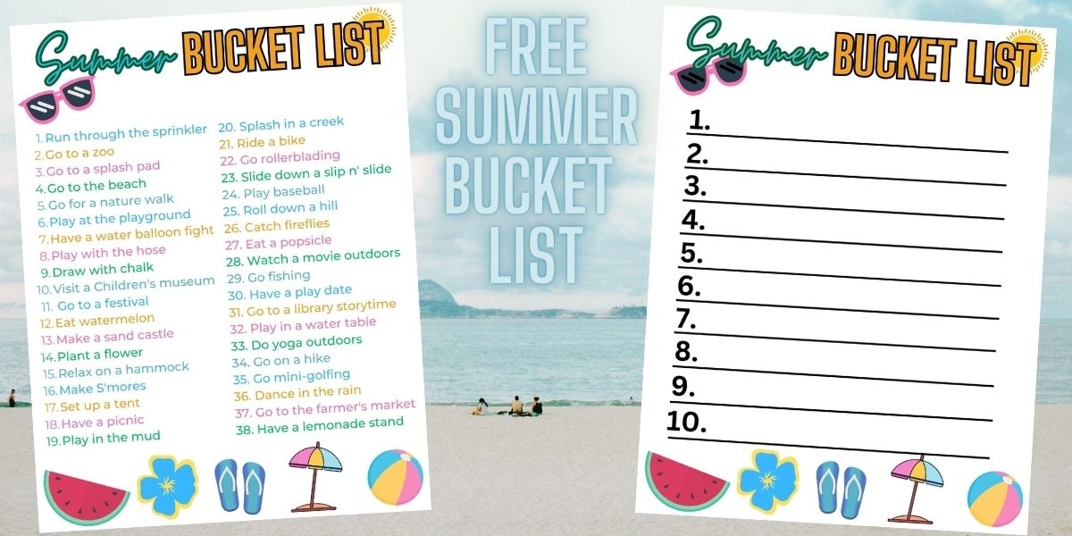 Fun And Free Printable Summer Bucket List