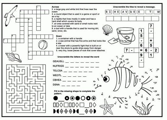 Fun Printable Activity Sheets