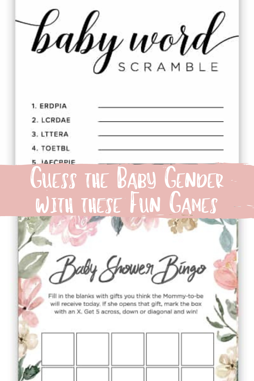 Fun Sweet Gender Reveal Printable Games PDF Download Fun Party Pop