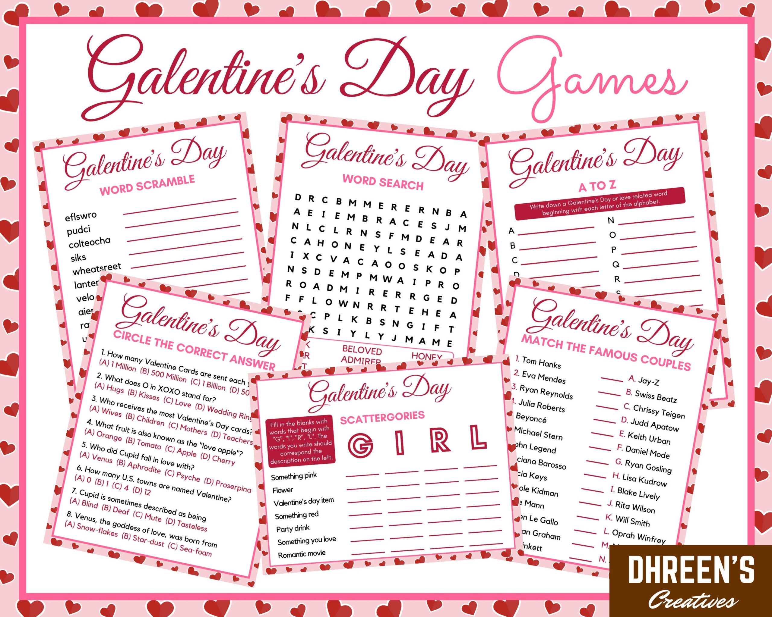 Galentine 39 s Day Games 6 Printable Games For Kids And Adults Galentines 