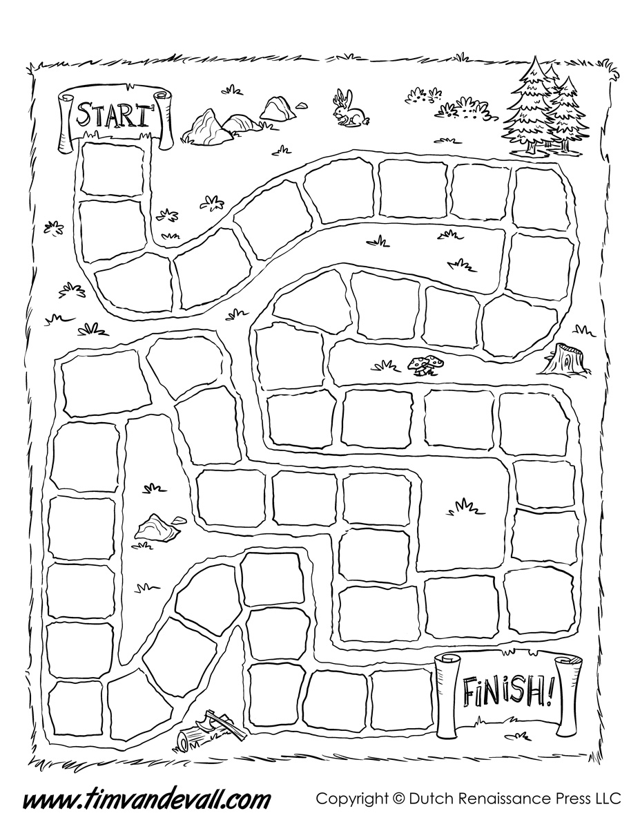 free printable game board template dinosaur