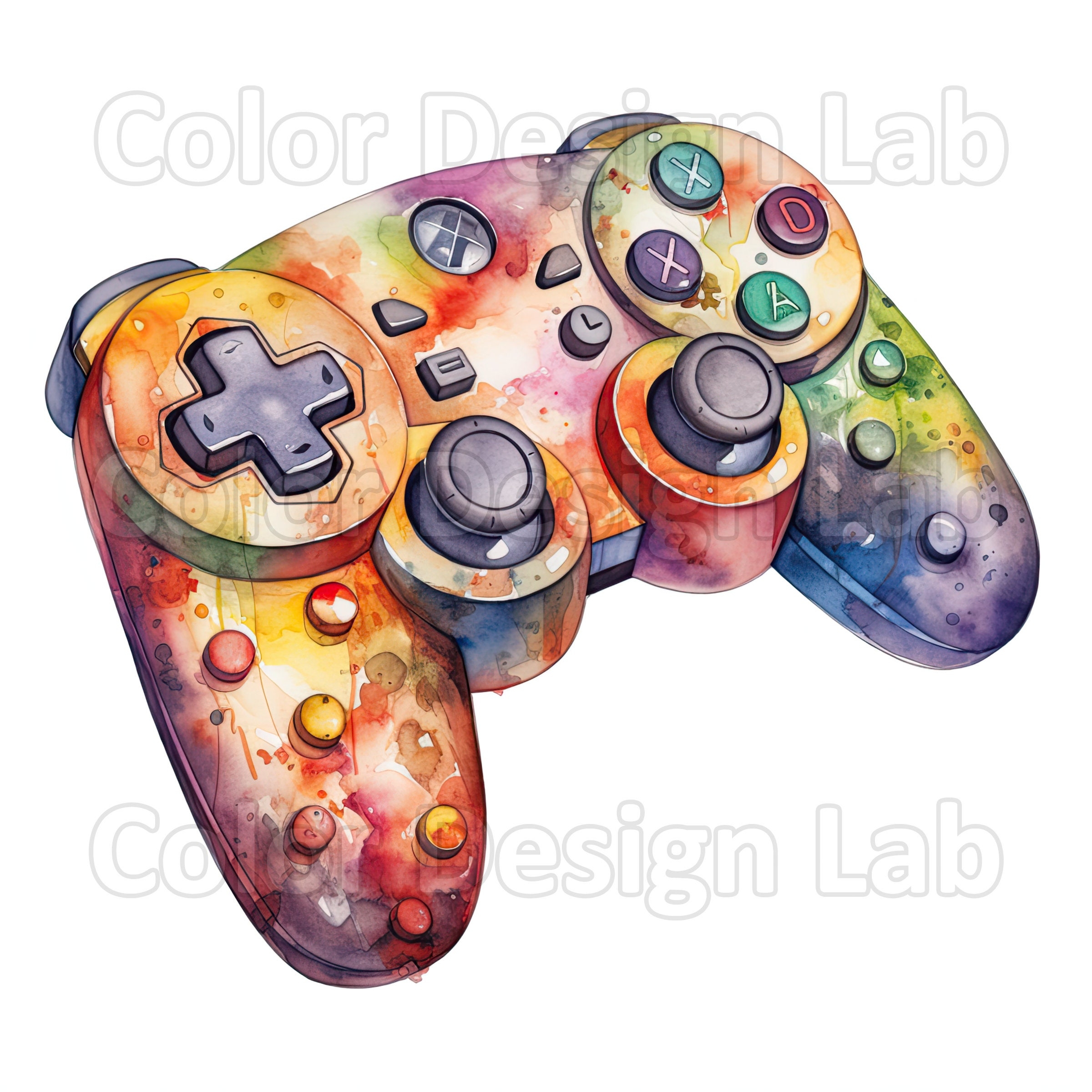 Game Controller Printable Clipart Bundle 8 PNG Art Instant Etsy