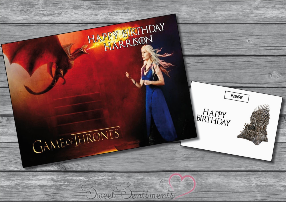 Game Of Thrones Happy Birthday Card Personalised Game Of Thrones