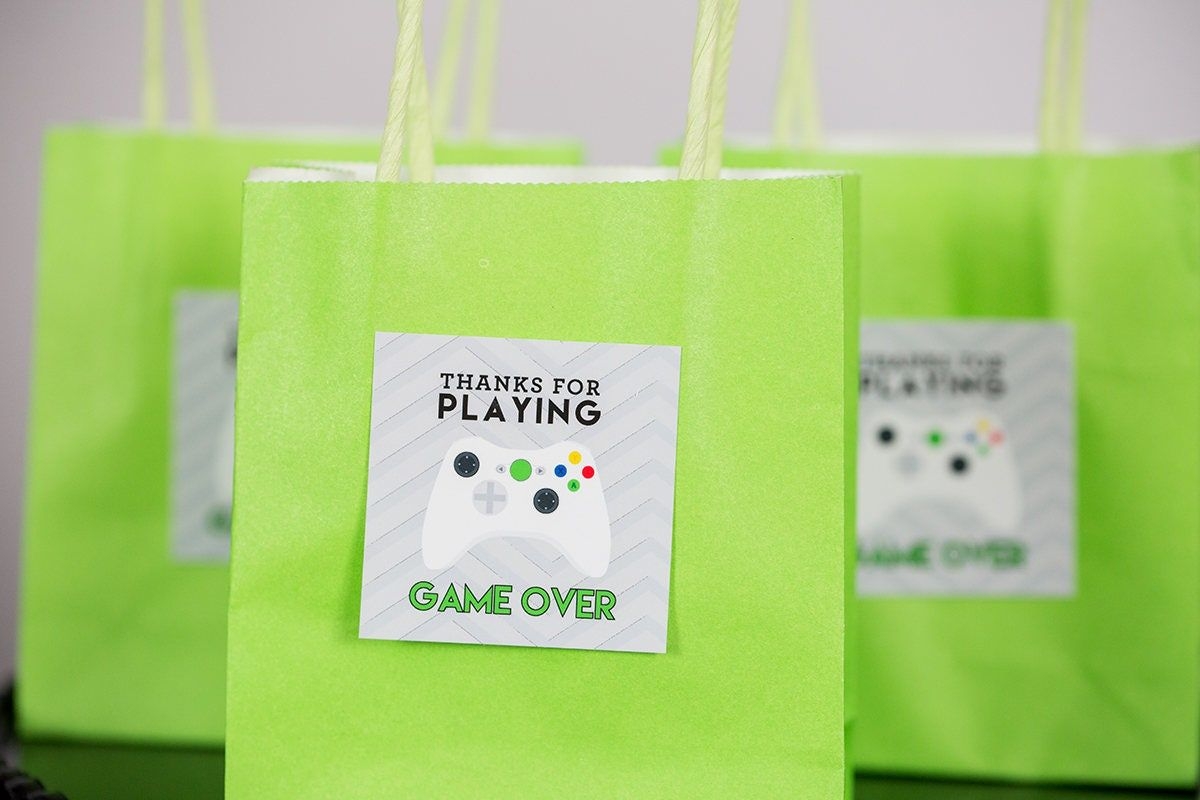 Game Over Thank You Tags With White Controller Printable Video Game 