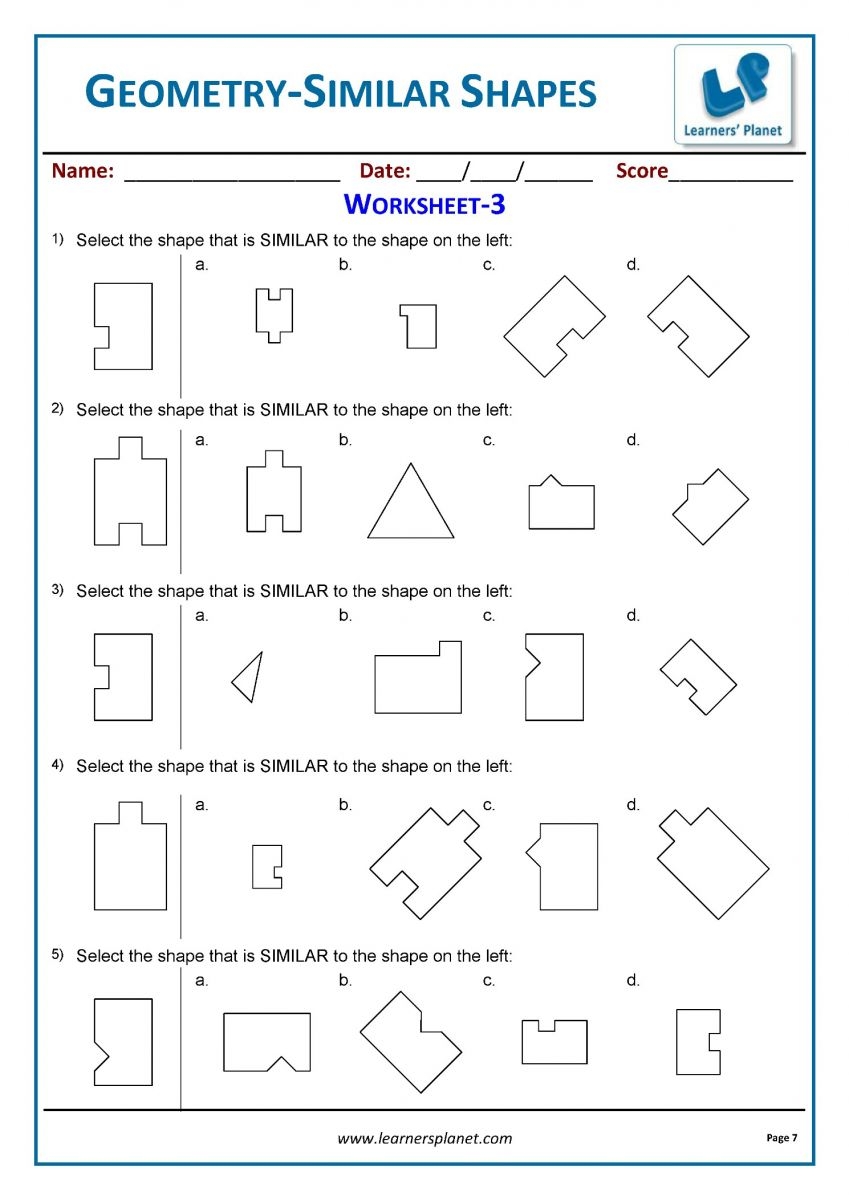 Geometry Printable Math Activities For Third Grade