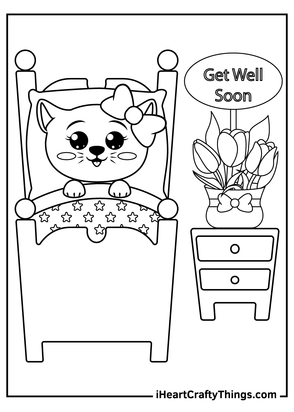 get well card template printable