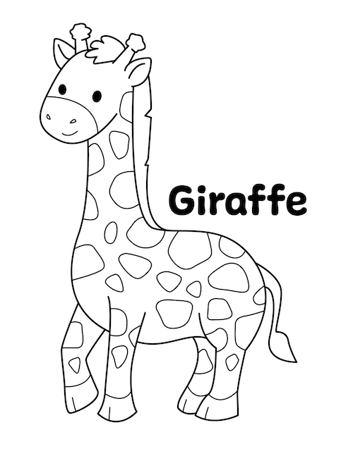 Giraffe Coloring Page Little Bee Family