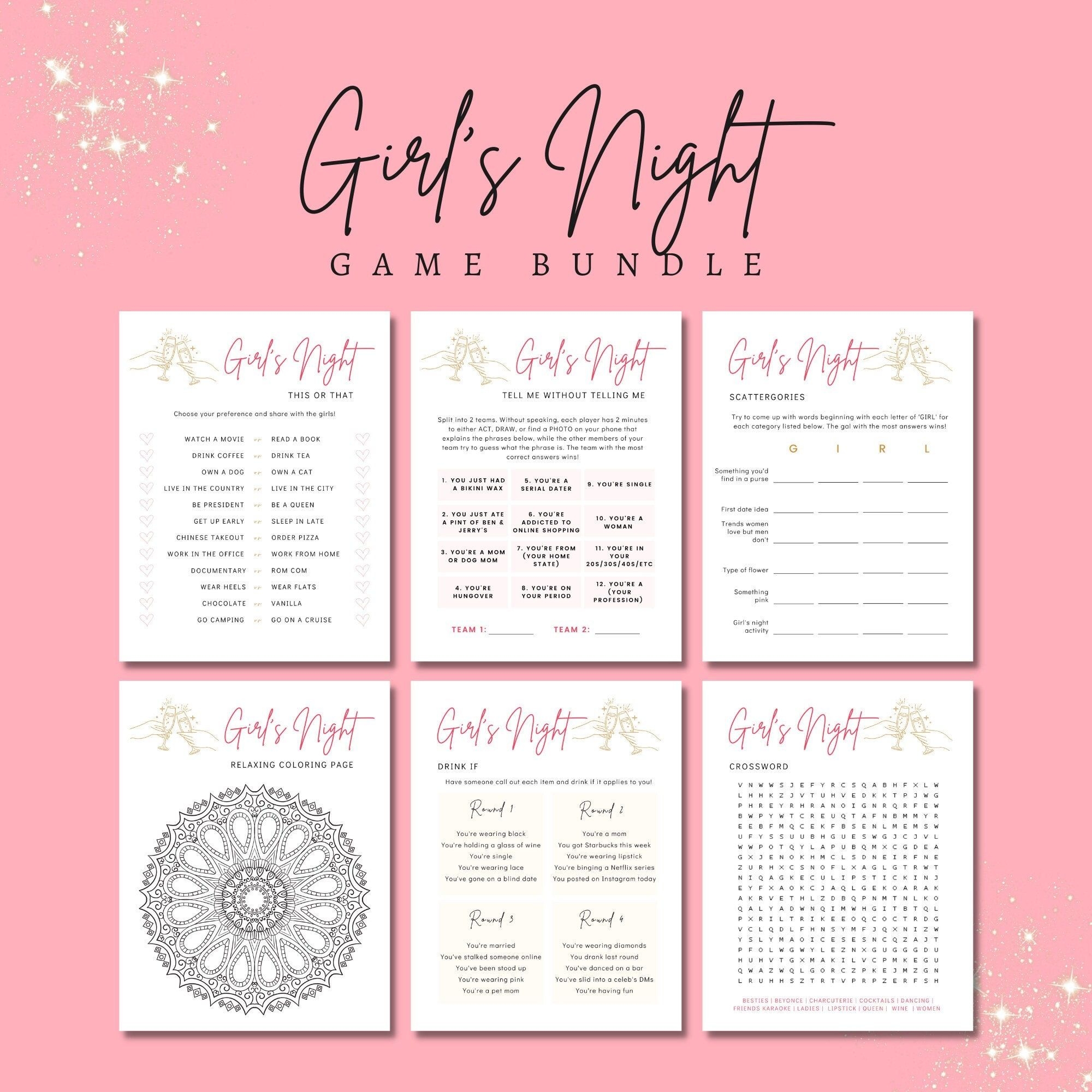 Girls Night Gamesgirls Night Printablesladies Night Etsy Artofit
