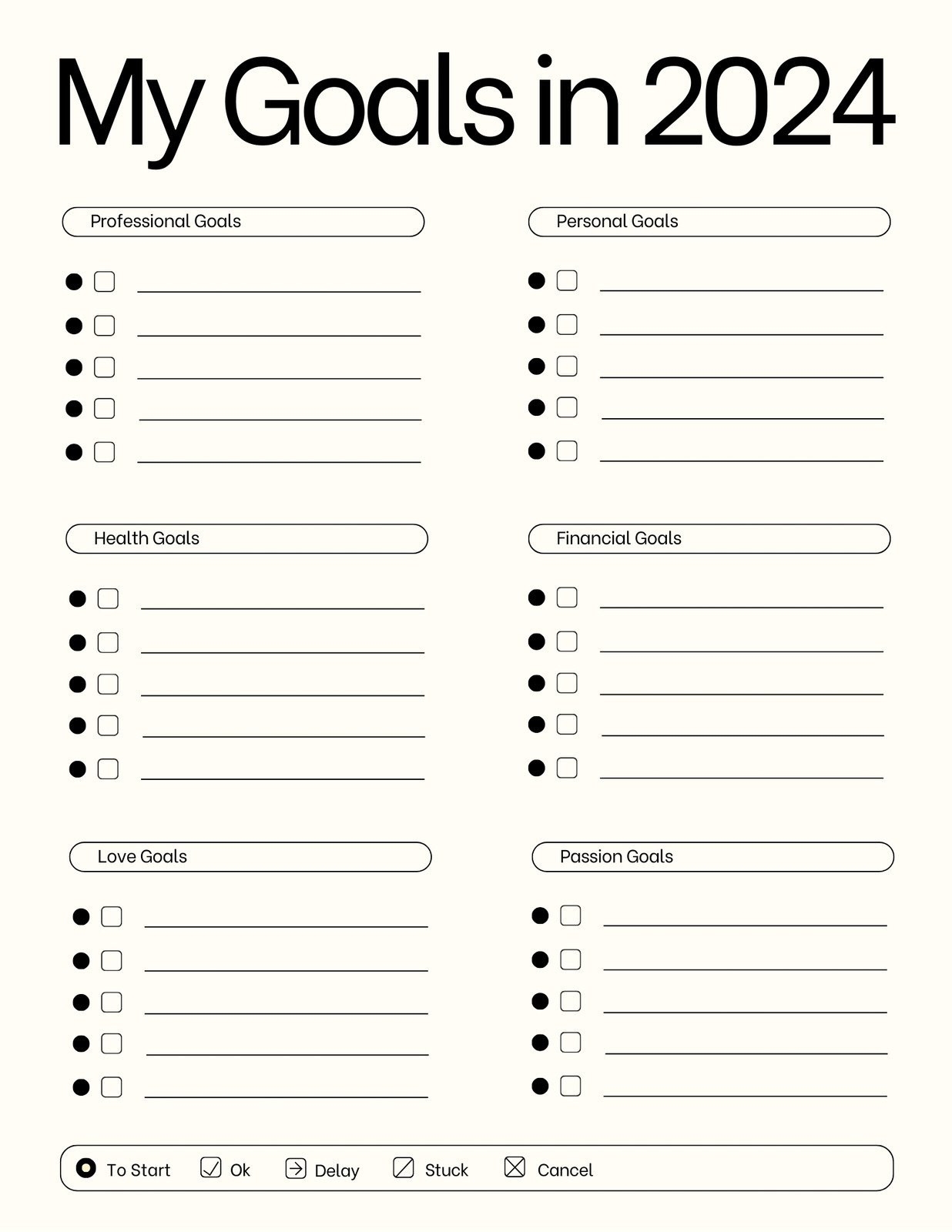 Goal Chart Template