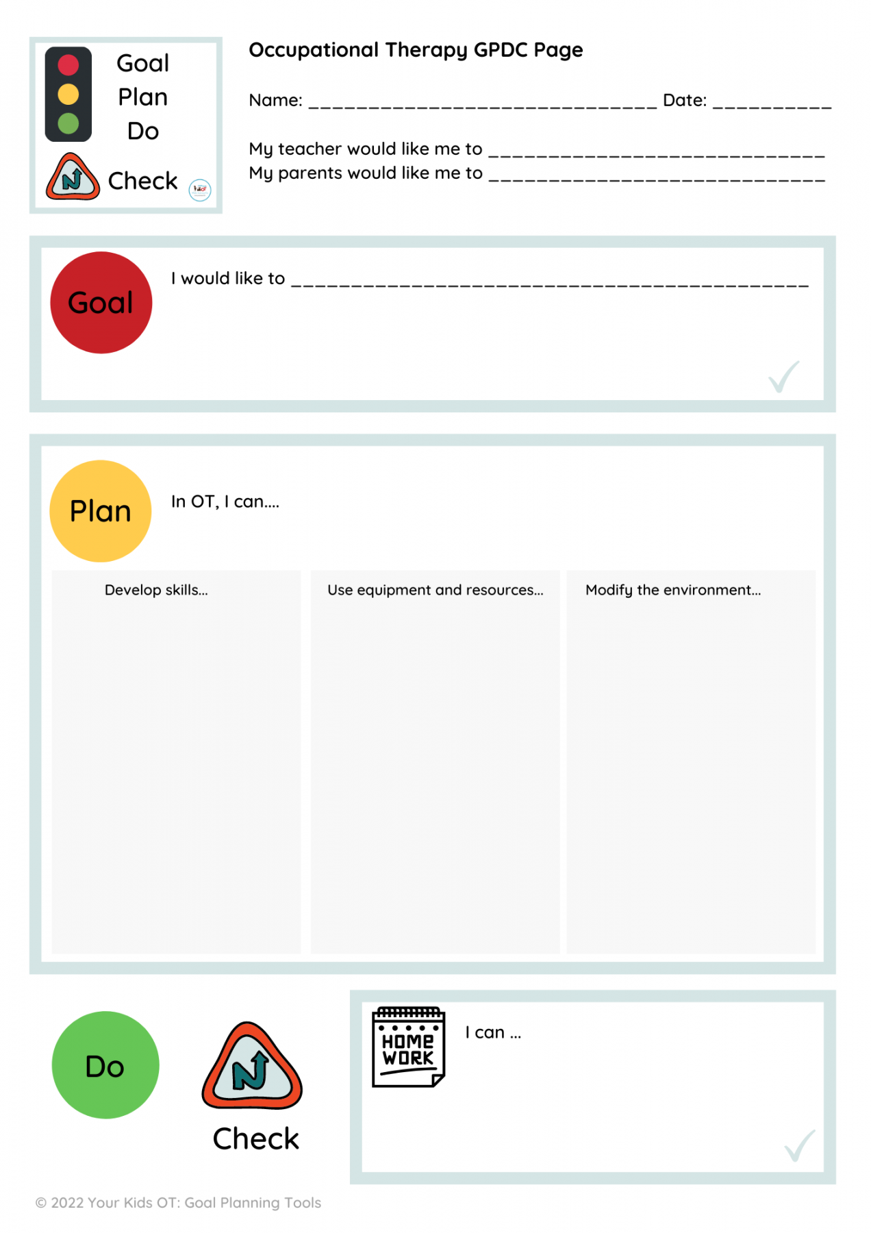 Goal Plan Do Check Template Printable PDF Template