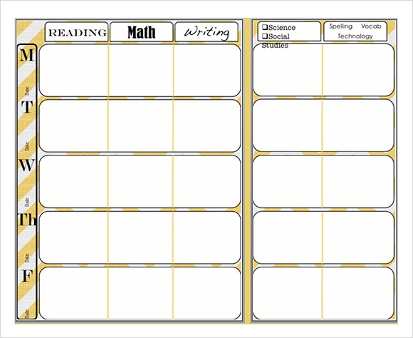 Google Docs Weekly Lesson Plan Template Omegakasl