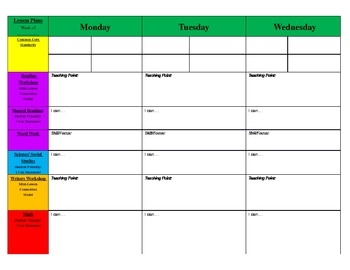 Google Docs Weekly Lesson Plan Template PadsQas