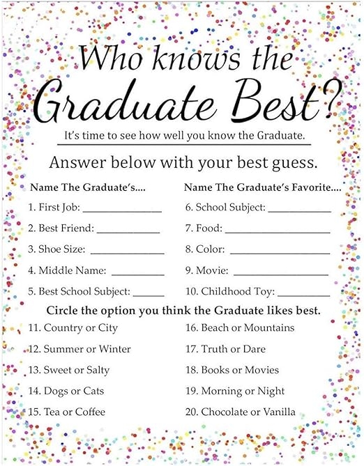 Graduation Game Printables Printable Templates
