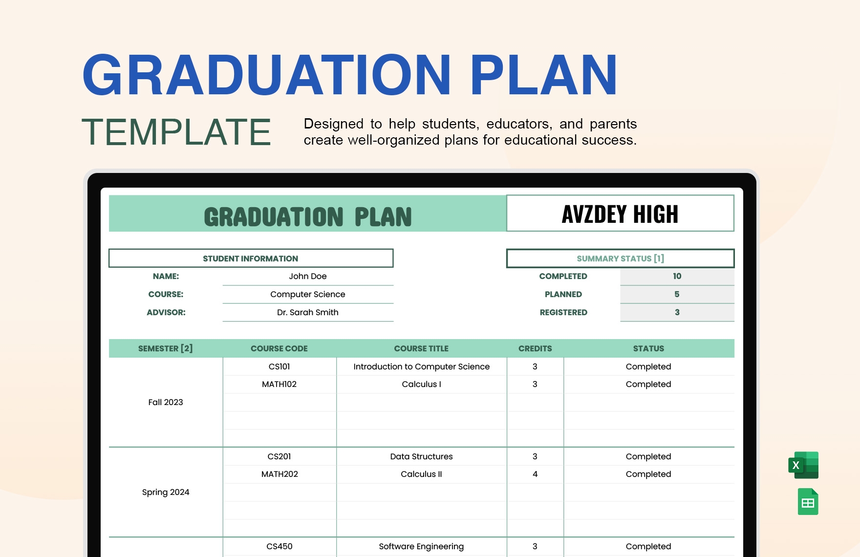 graduation plan template