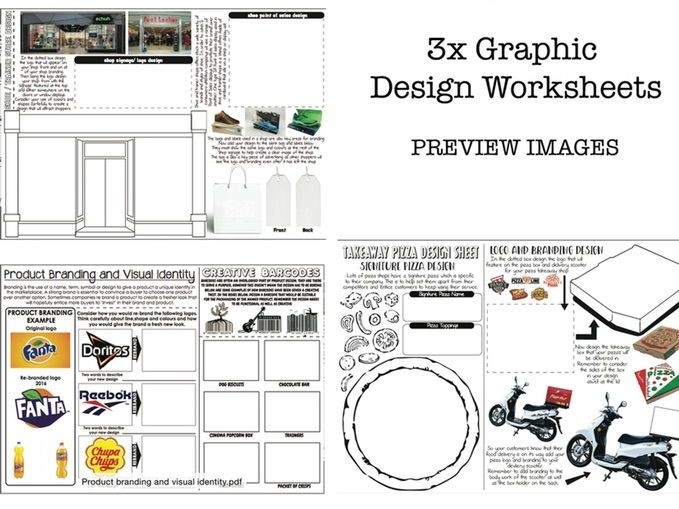 Graphic Design Worksheets Set Of 3 Teaching Resources Design 