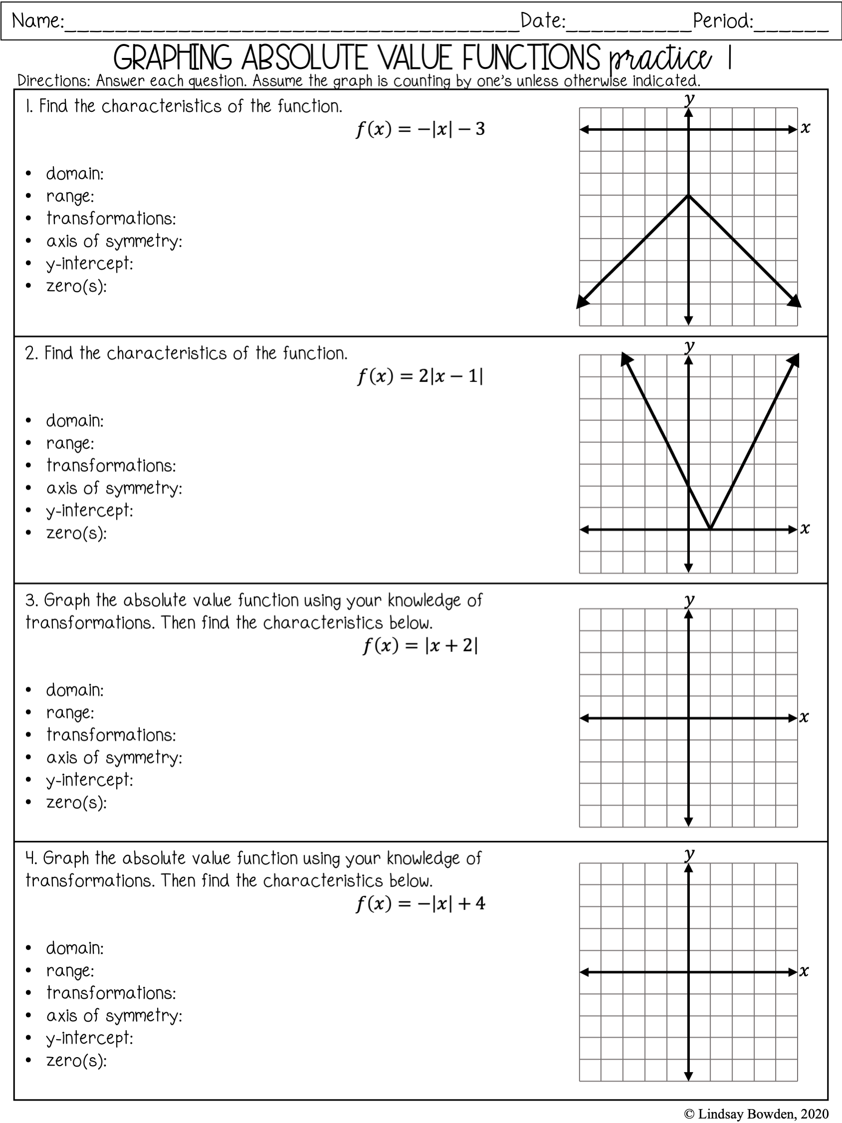 absolute value equations worksheet pdf