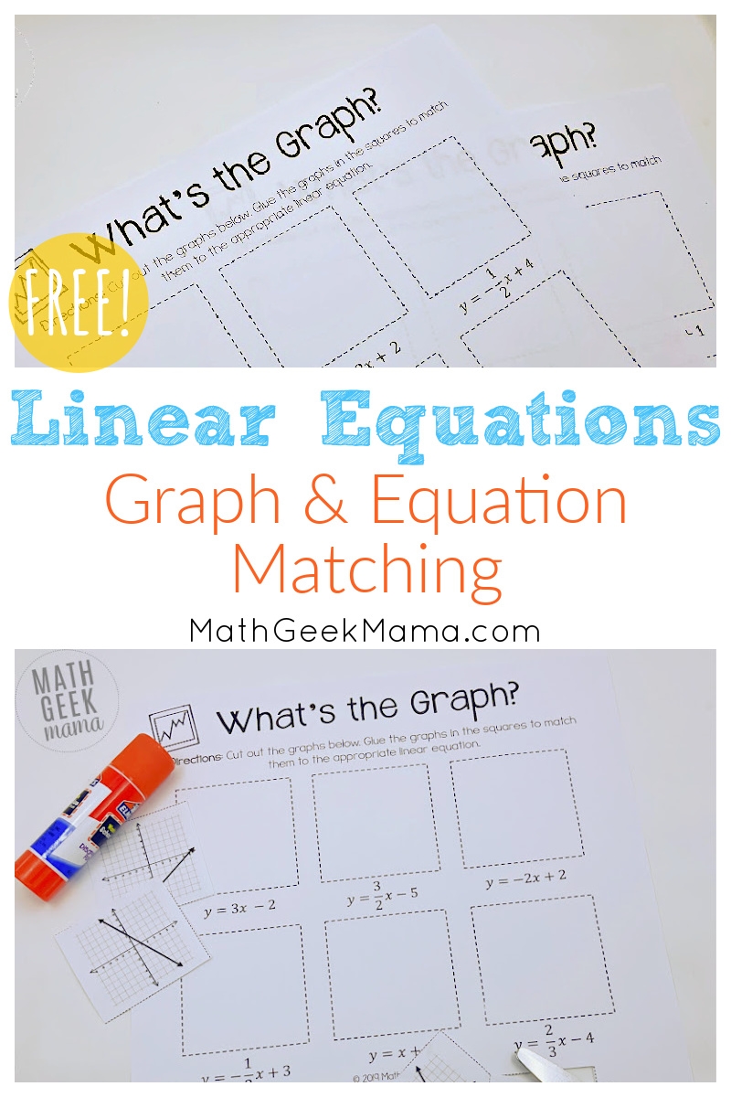 Graphing Linear Equations Cut Paste Worksheets FREE 