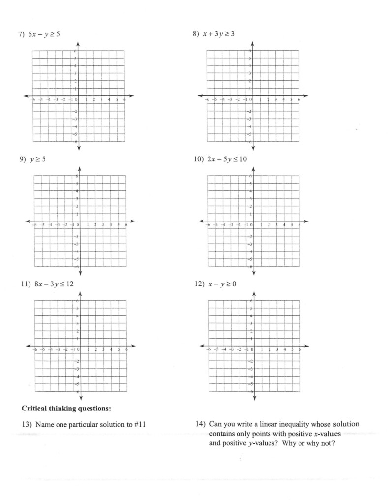 graphing linear equations worksheet with answers pdf