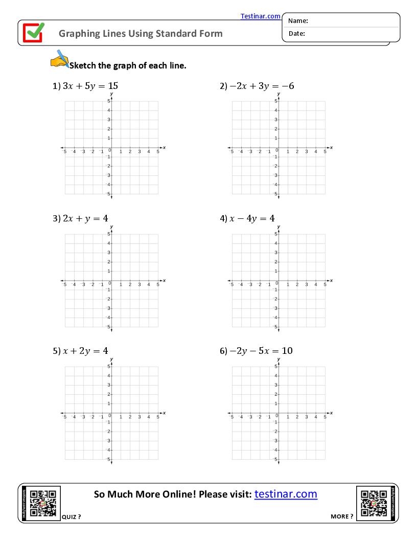 Graphing Lines Using Standard Form Worksheets Worksheets Library
