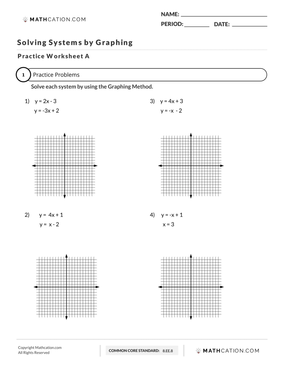 Graphing Systems Of Equations Worksheet Equations Worksheets