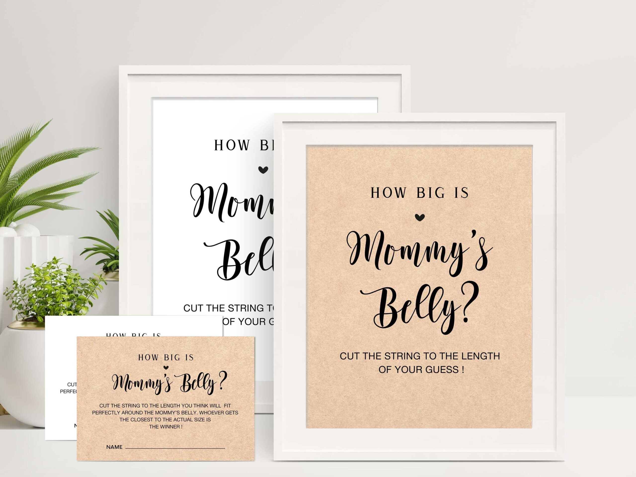 Guess How Big Mommy S Belly Is Game Printable Valentine Baby Shower 