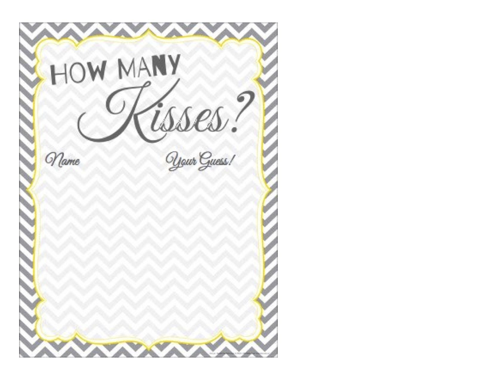 Guess How Many Kisses There Are In A Jar Magical Printable How Many 