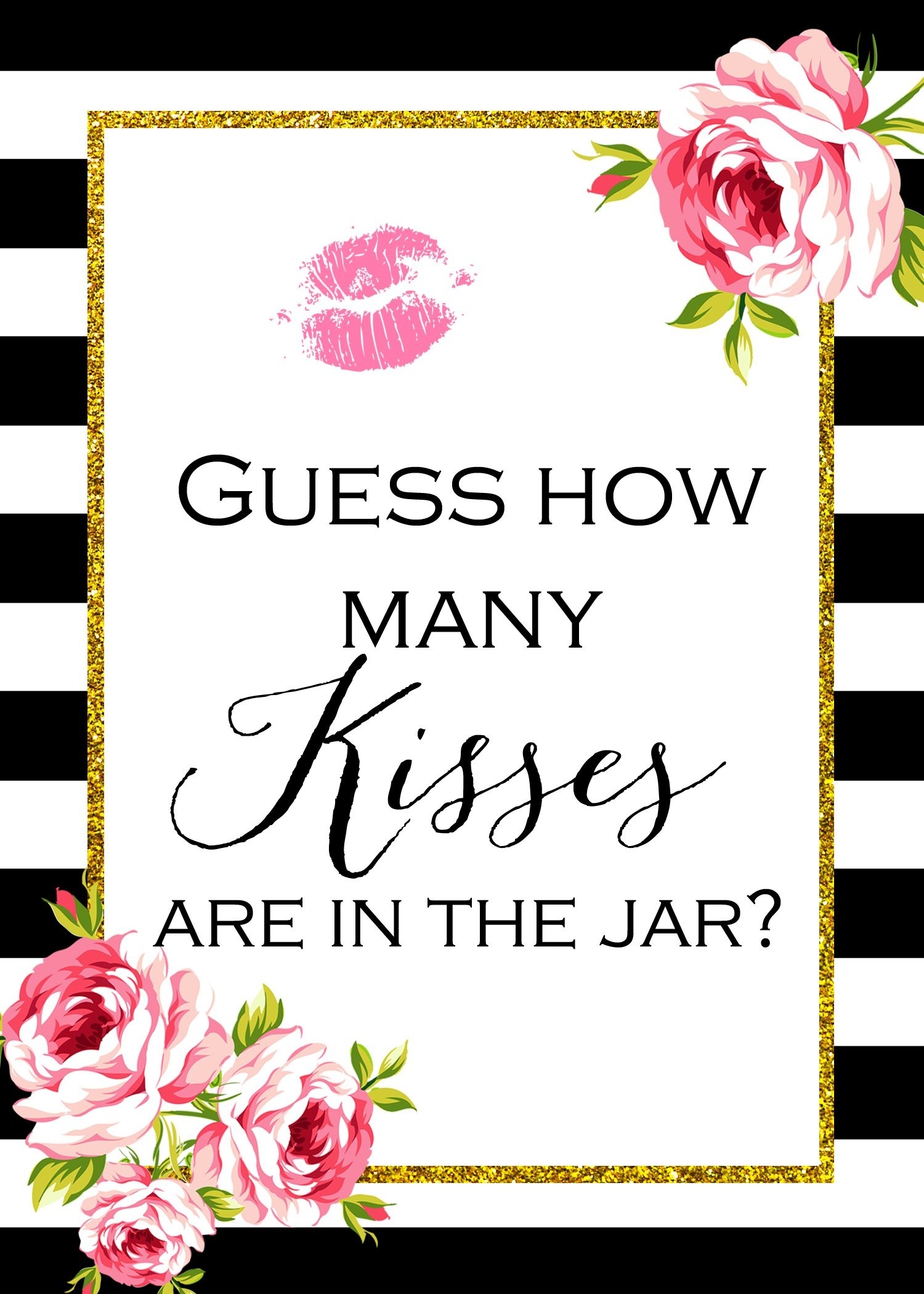 Guess How Many Kisses There Are In A Jar Magical Printable How Many