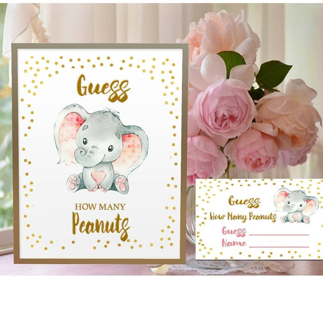 Guess How Many Peanuts Peanuts Guessing Game Printable Pink Elephant 