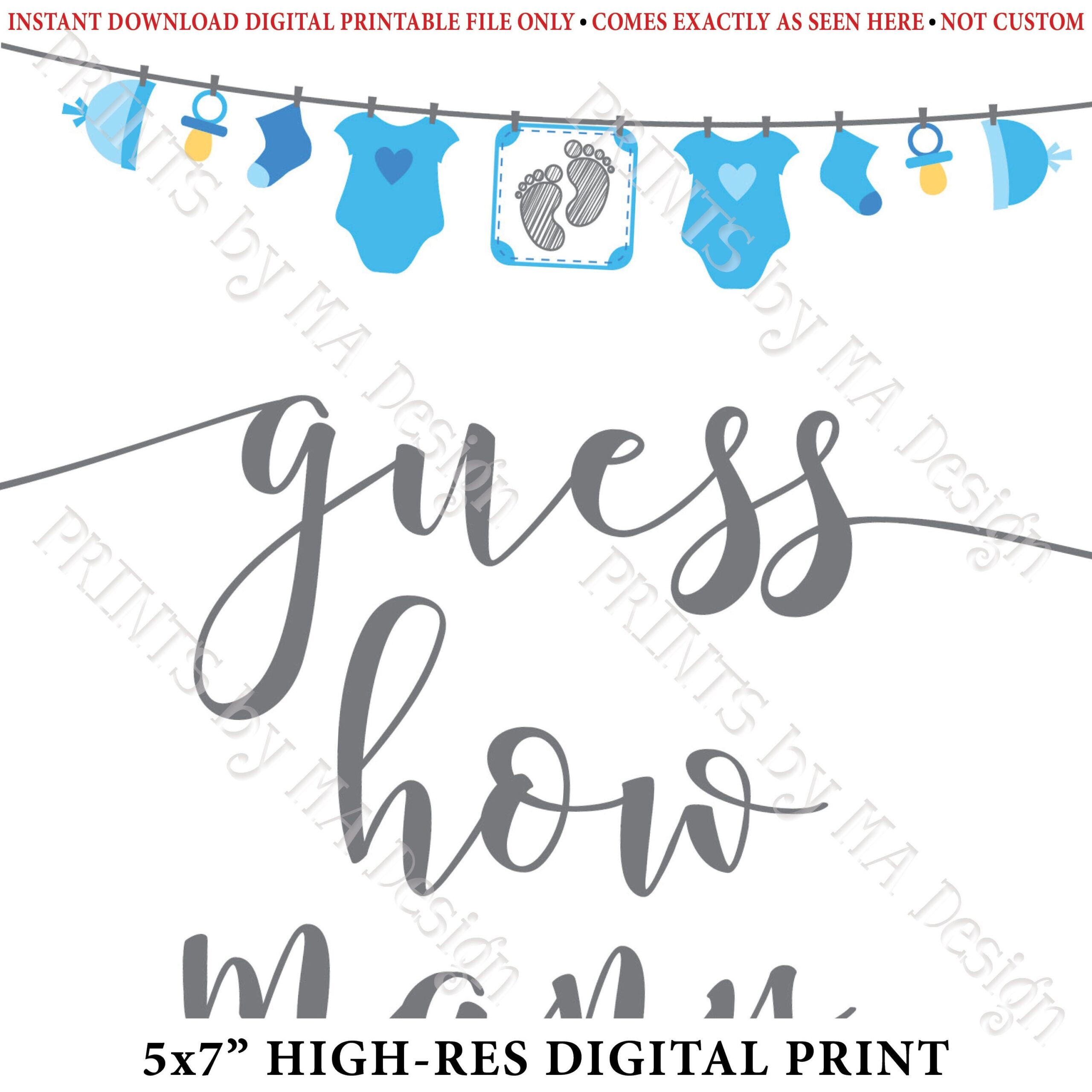 Guess How Many Sign Baby Shower Game Activity Guess The Etsy