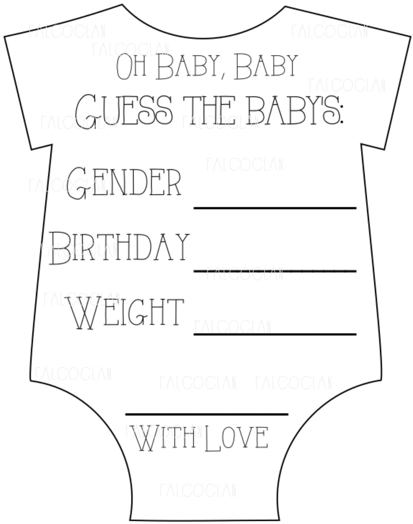 Guess The Baby Weight Printable Template Printable Templates
