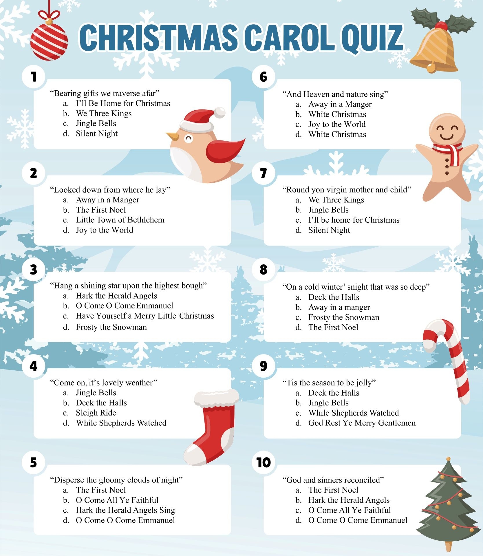 Guess The Christmas Carol Game Printable Christmas Carol Christmas 