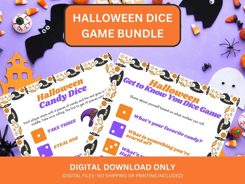 Halloween Dice Game Printable Halloween Games Party Games 