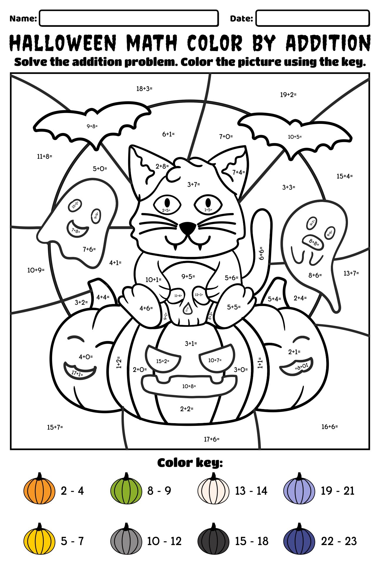 free printable halloween math games
