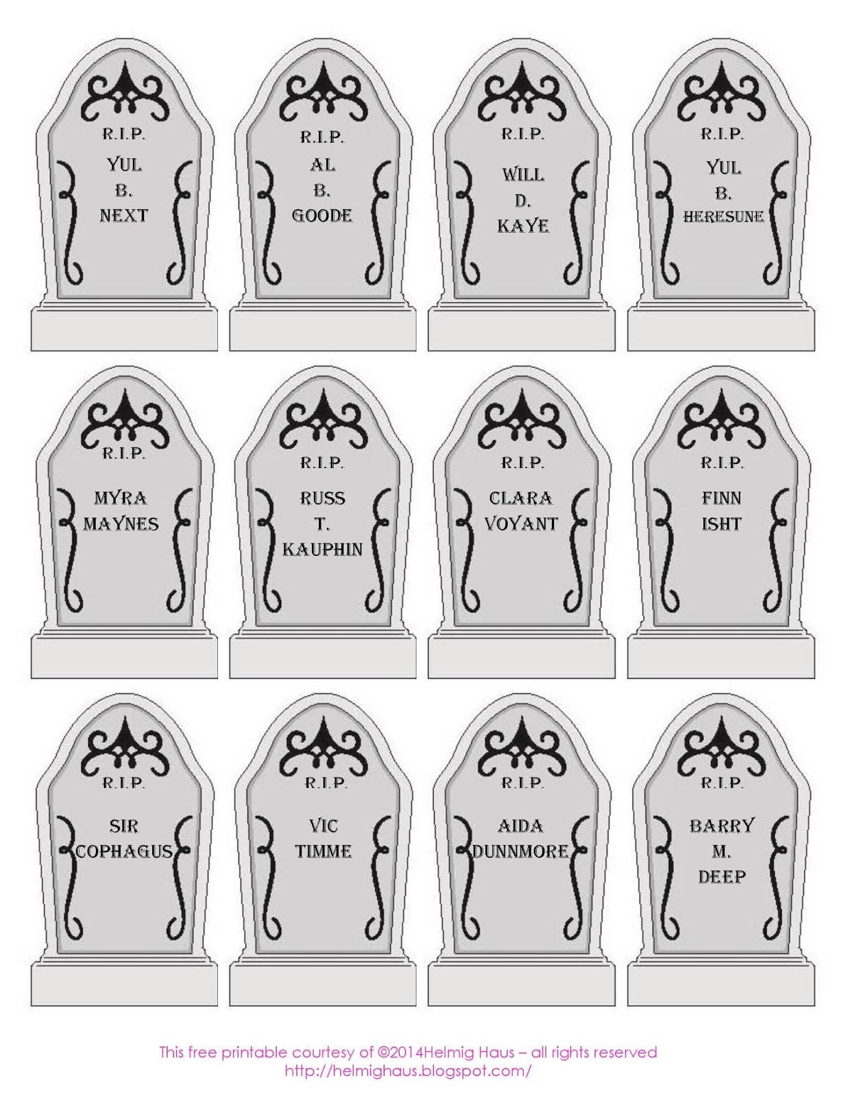 Halloween Tombstone Templates