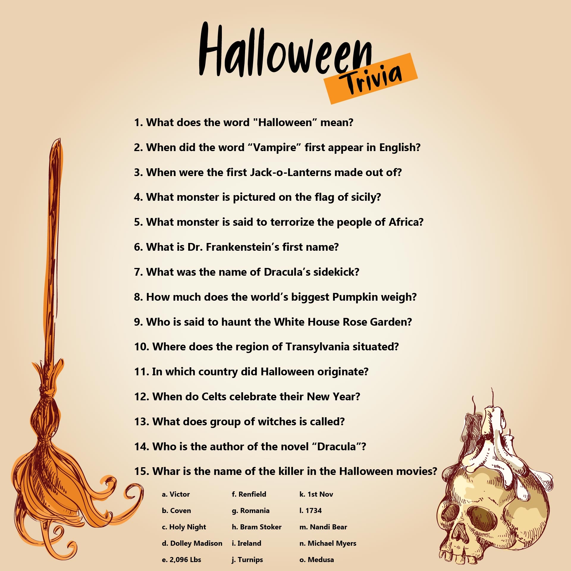 free printable halloween trivia game for kids