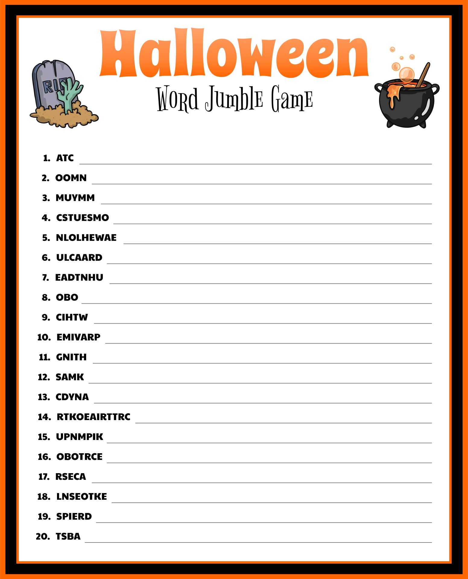Halloween Word Games 15 Free PDF Printables Printablee