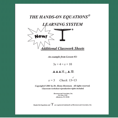 Hands On Equations Classwork Sheets PDF Worksheets Library