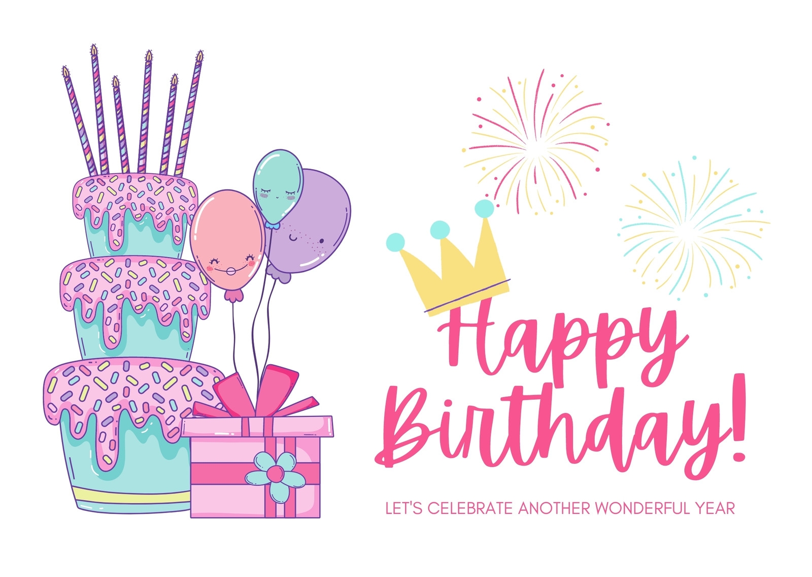 Happy Birthday Free Printable Card Templates Birthday Card Template