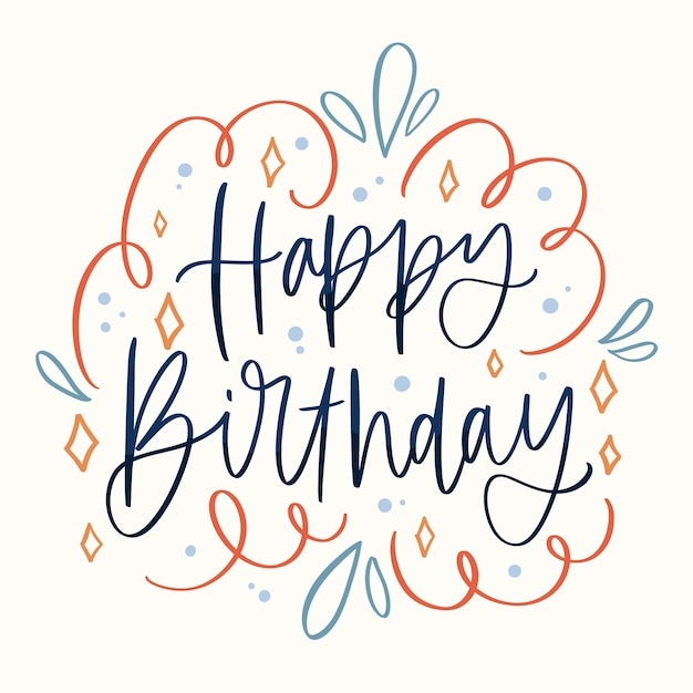 Happy Birthday Lettering Design Printable