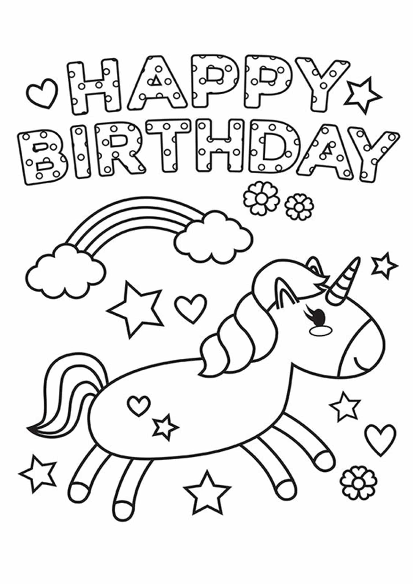 happy birthday coloring pictures printable