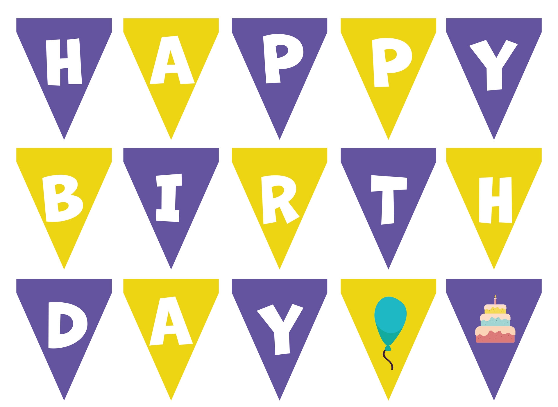 happy birthday letter design printable