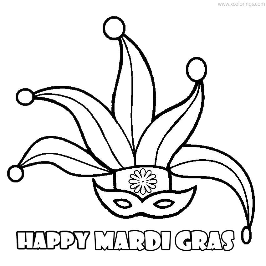 Happy Mardi Gras Coloring Pages Printable XColorings