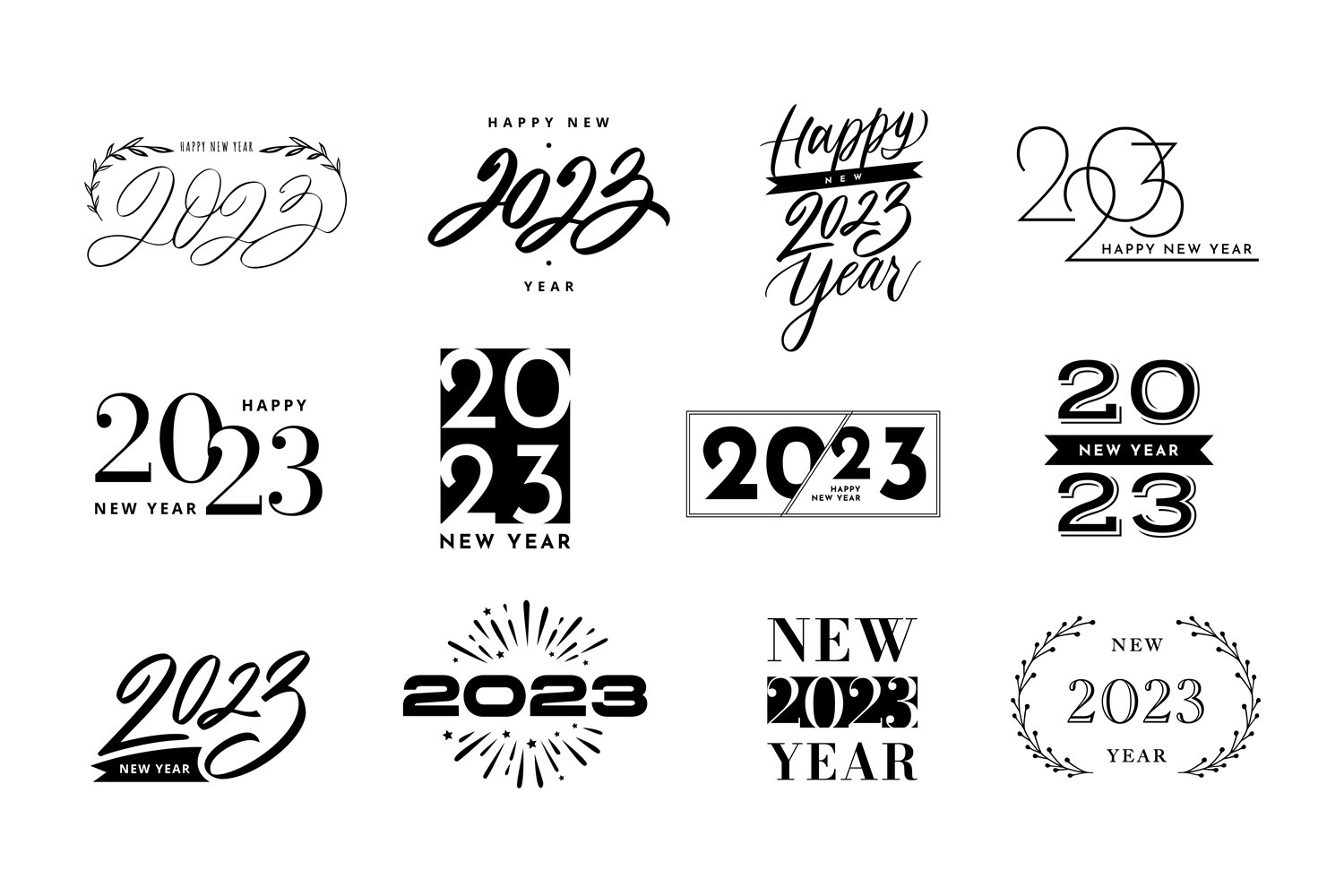 Happy New Year Lettering Design 2023 Get New Year 2023 Update