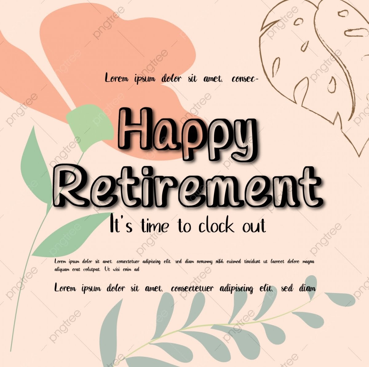Happy Retirement Card Template Creative Background Template Download On
