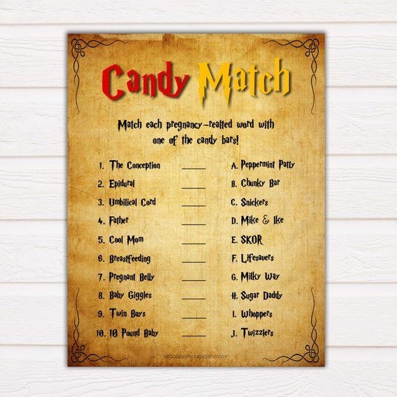 Harry Potter Baby Shower Games Free Printable